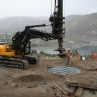Installing 12ft. dia shaft.